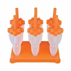 Outlet ⌛ Tovolo Orange Rocket Ice Pop Molds, Set Of 6 🔔