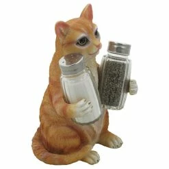 New 🎉 DWK Corp. Timmy Tabby Cat Glass Salt And Pepper Shaker, 3-Piece Set 🤩 -kitchen tools Sales 14918e6b082c23a0 7725 w800 h800 b1 p0