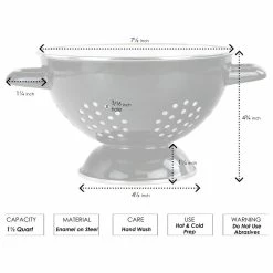 Hot Sale 🧨 Reston Lloyd/Calypso Basics 1.5-Quart Heavy Enamel On Steel Colander, Red 😍 -kitchen tools Sales 2e211a800d3220fc 1496 w800 h800 b1 p0