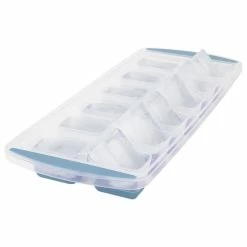 Best Pirce 🧨 HOME BASICS Square Plastic Pop-Out Ice Cube Trays, Set Of 2, Blue 👏