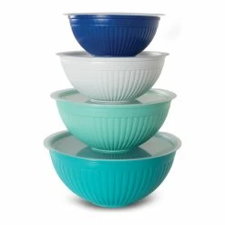 New 💯 Nordic Ware Coastal Blue 8-Piece Covered Bowl Set 👍