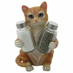 New ๐ DWK Corp. Timmy Tabby Cat Glass Salt And Pepper Shaker, 3-Piece Set ๐คฉ