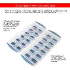 Best Pirce 🧨 HOME BASICS Square Plastic Pop-Out Ice Cube Trays, Set Of 2, Blue 👏 -kitchen tools Sales 8d21bc390cd08995 9494 w800 h800 b1 p0