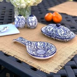 Best Pirce 👏 Global Crafts Encantada Handmade Spoon Rest, Blue Flower 🤩 -kitchen tools Sales 9c114e340d938d3c 9231 w800 h800 b0 p0