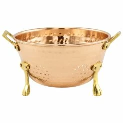 Buy 🤩 TATARA Nu Steel 6" Copper 🔨 Hammered Decor Copper Berry Colander ✔️