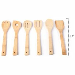 Discount ⭐ Huji 6-Piece Bamboo Wooden Kitchen Cooking Utensils Set 🌟 -kitchen tools Sales b971cb2900cba551 6217 w800 h800 b1 p0