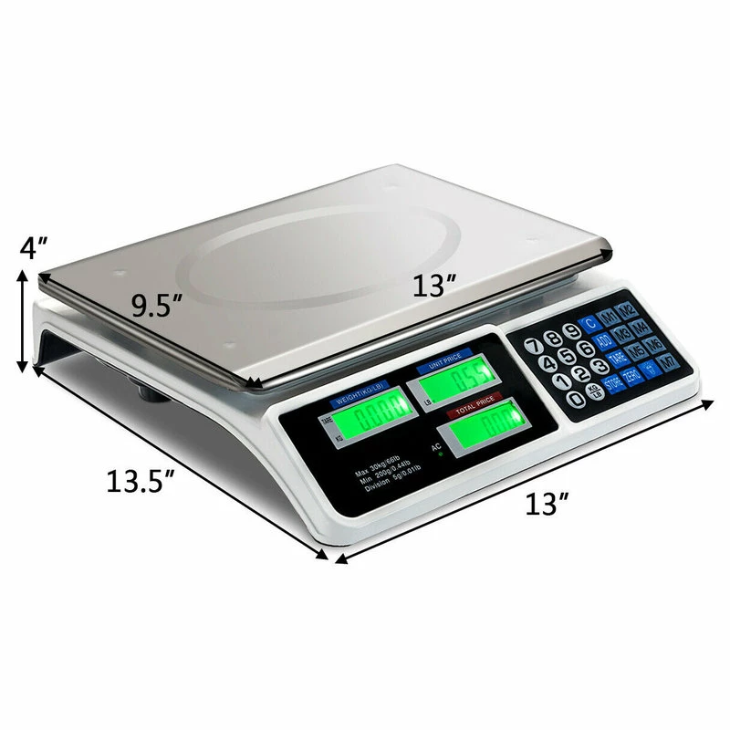 Hot Sale ๐ Costway 66Lbs Digital Weight Scale Price Computing Retail Count Scale Food Meat Scales ๐ 4 Hot Sale ๐ Costway 66Lbs Digital Weight Scale Price Computing Retail Count Scale Food Meat Scales ๐ - Image 2