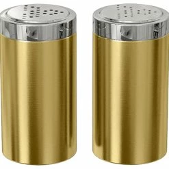 Best Pirce 😉 TATARA Nu Steel Jumbo Salt And Pepper Shakers, Gold ⌛