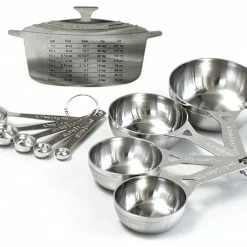 Best Sale 👍 Le Creuset Stainless Steel Measuring Cup And Spoon Set With Reference Magnet 🎉