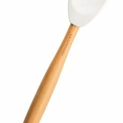 Best Sale ✔️ Le Creuset Craft Series White Silicone And Wood Spatula Spoon 🧨